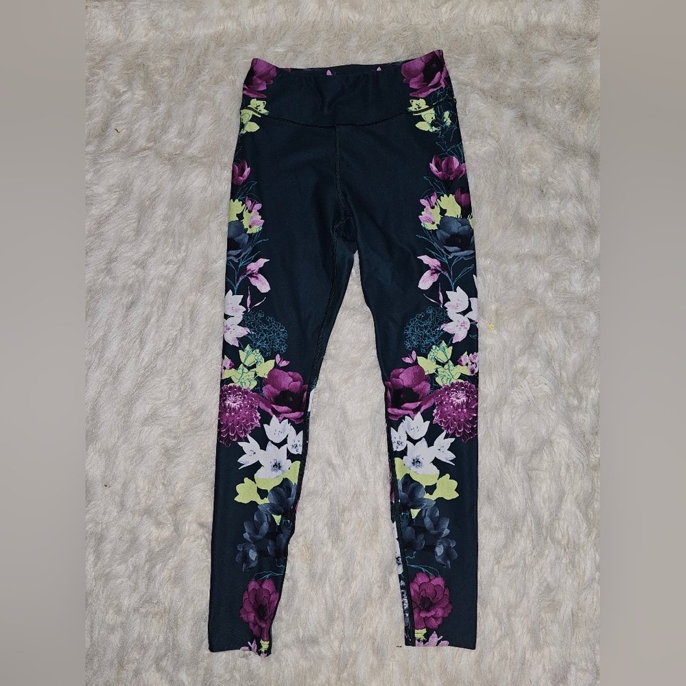 Fila Sport Floral Leggings - Pink and Black - Picture 1 of 5